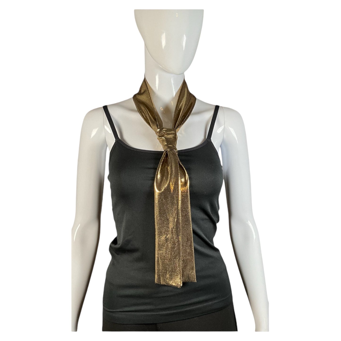 Metallic Gold Skinny Scarf
