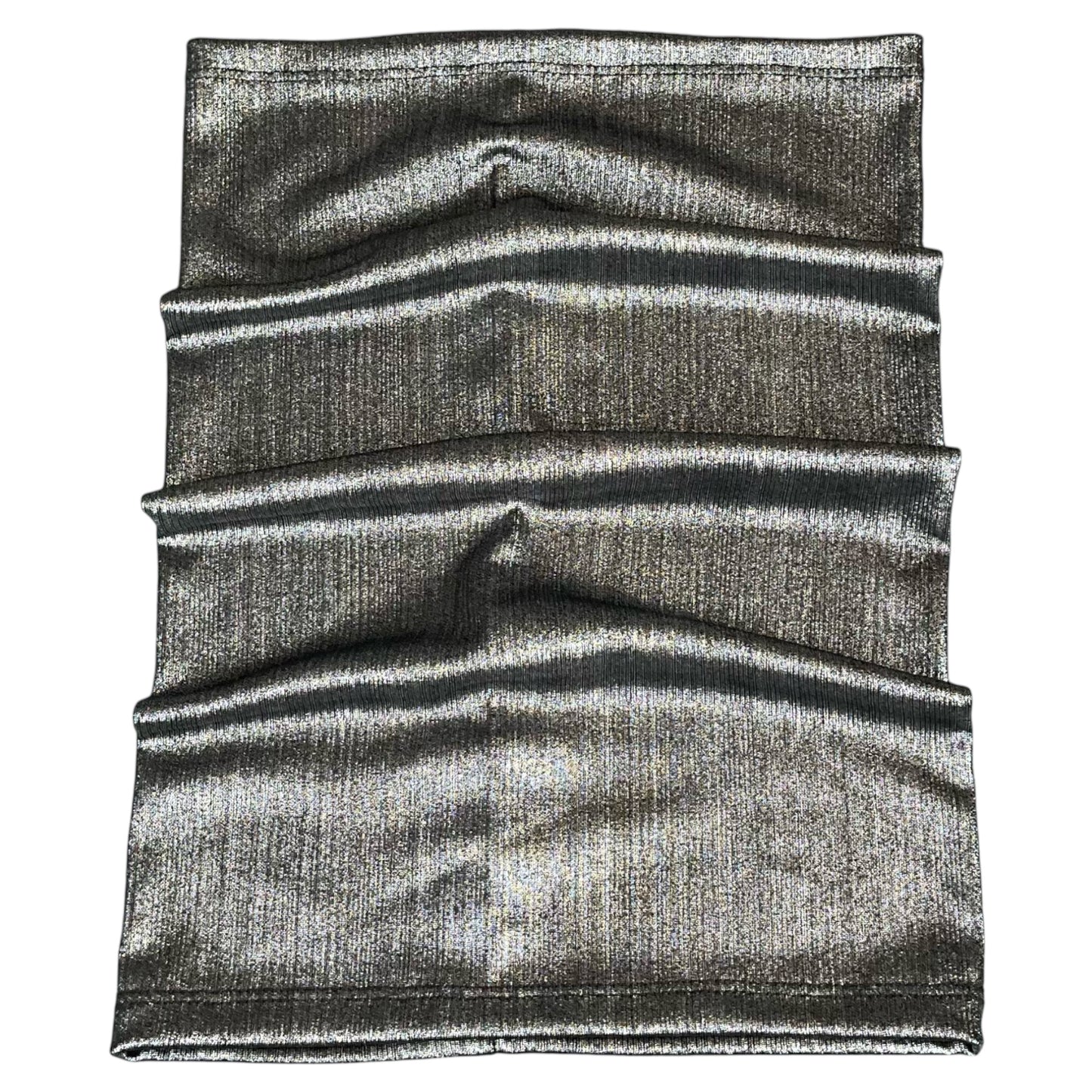 Ribbed Gunmetal Gray Wide Scrunch Headband