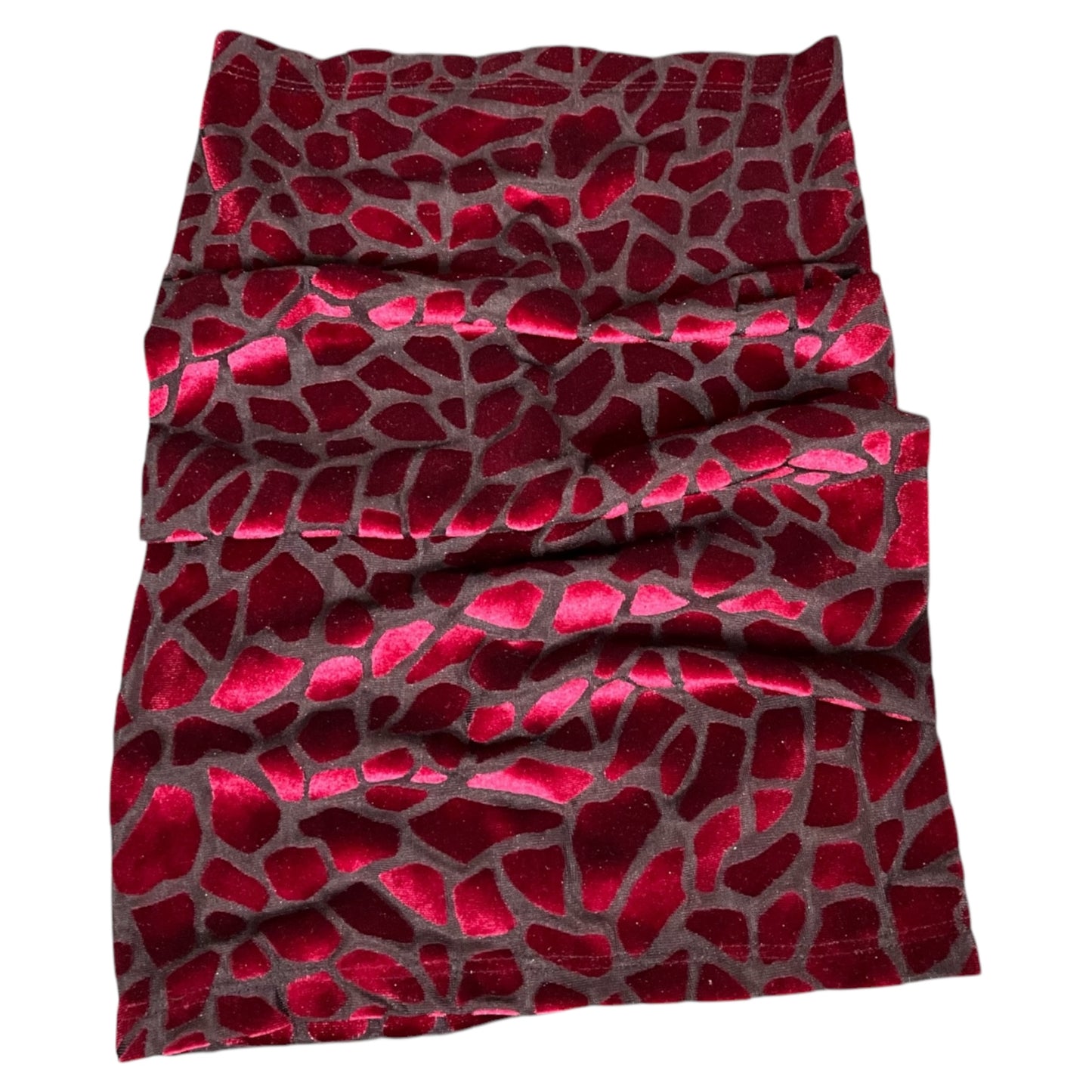 Burgundy and Black Burnout Velvet Wide Scrunch Headband