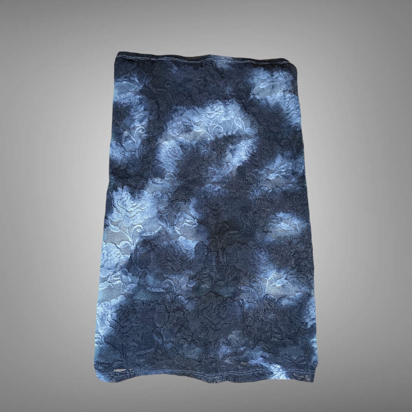 Blue Tie Dye Lace Wide Scrunch Headband