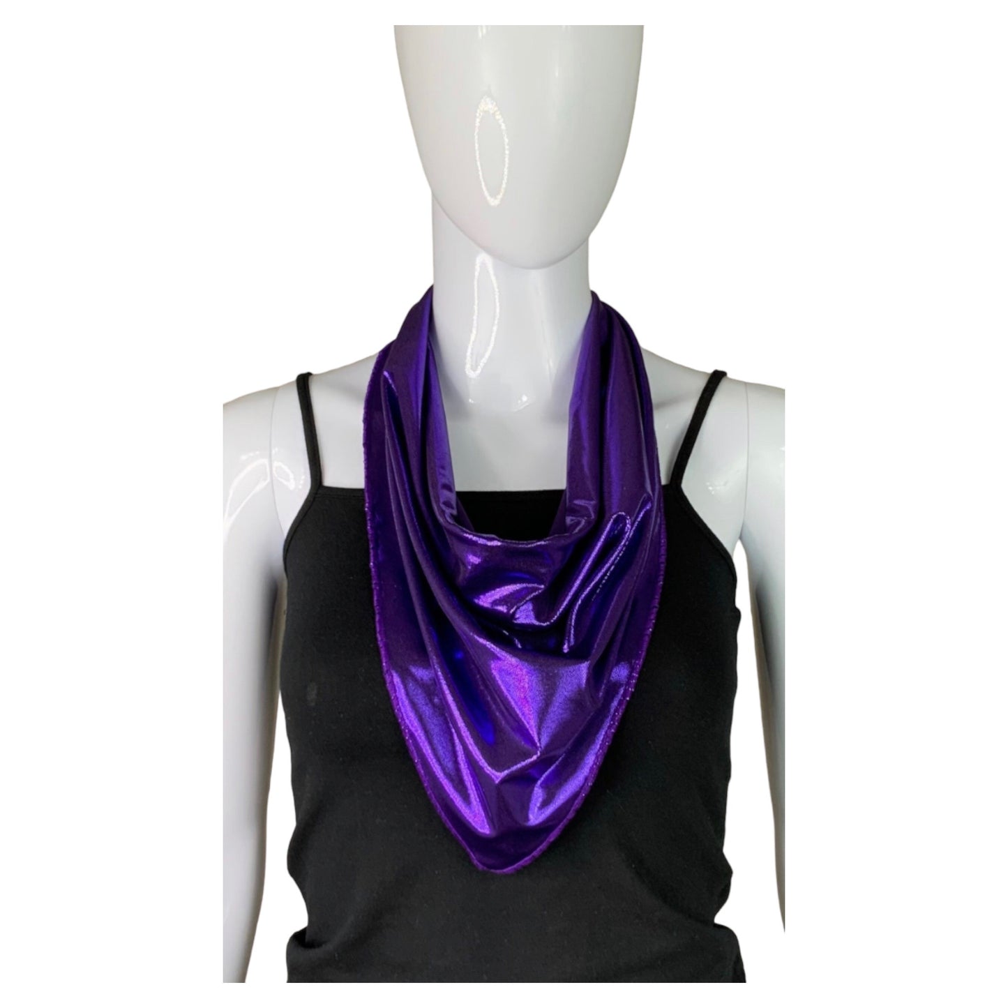 Purple Metallic Bandana Scarf