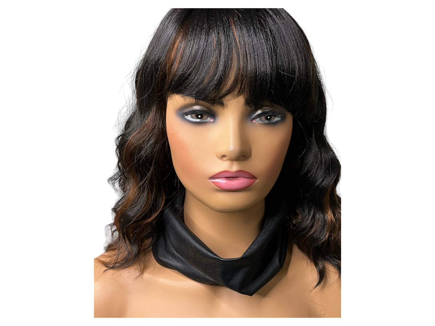 Lightweight Black Faux Leather “Big Band” Wide Stretch Headband