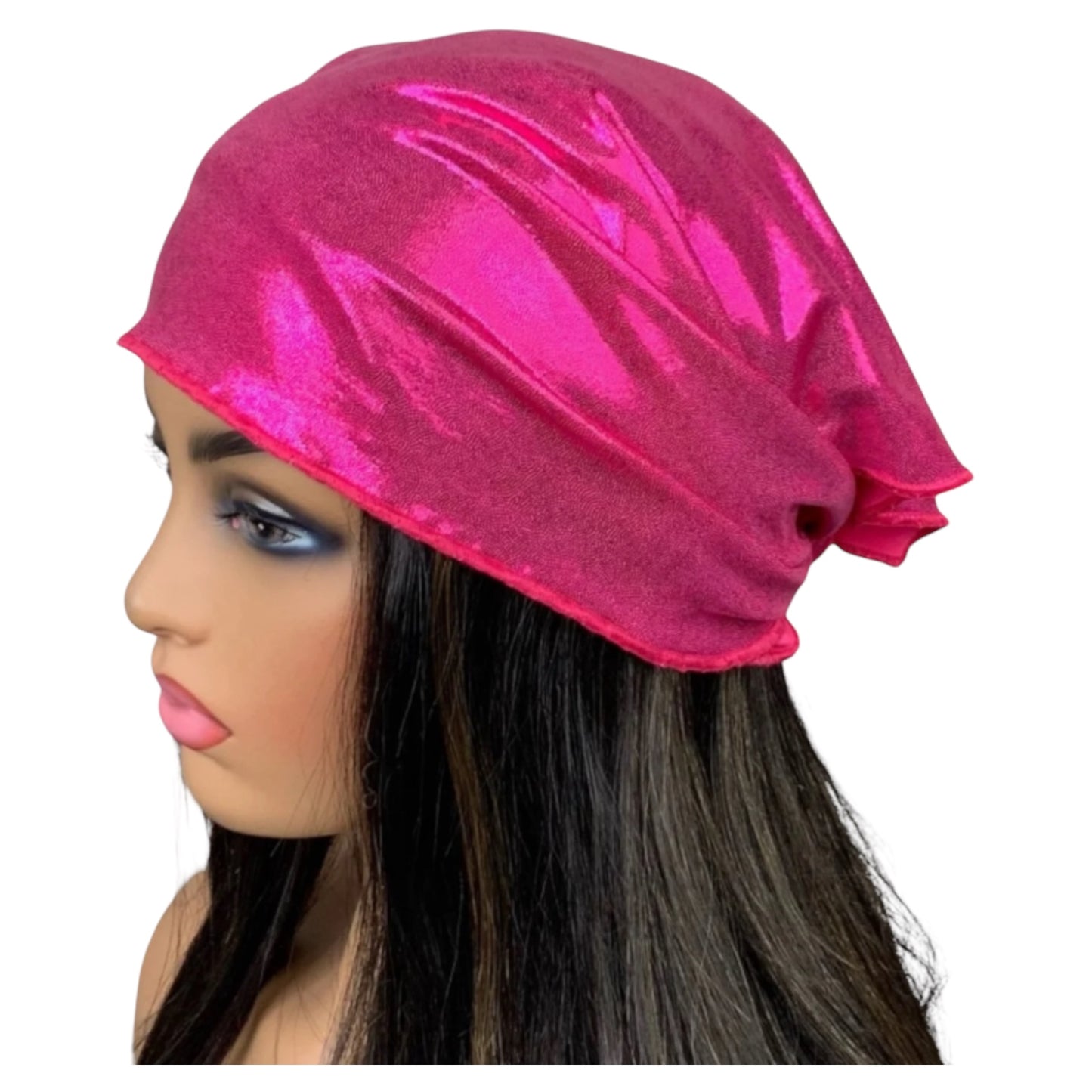 Metallic Pink Bandana Scarf
