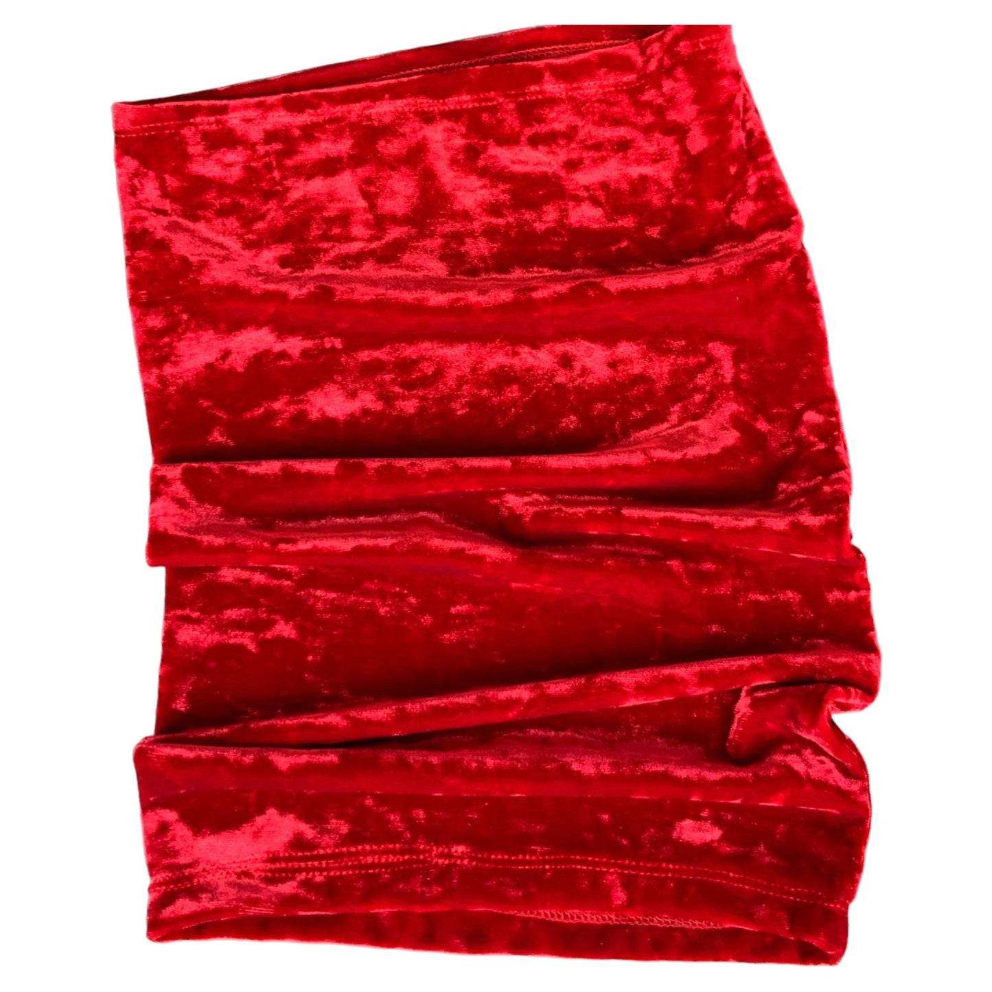 Red Crushed Velvet Wide Scrunch Headband