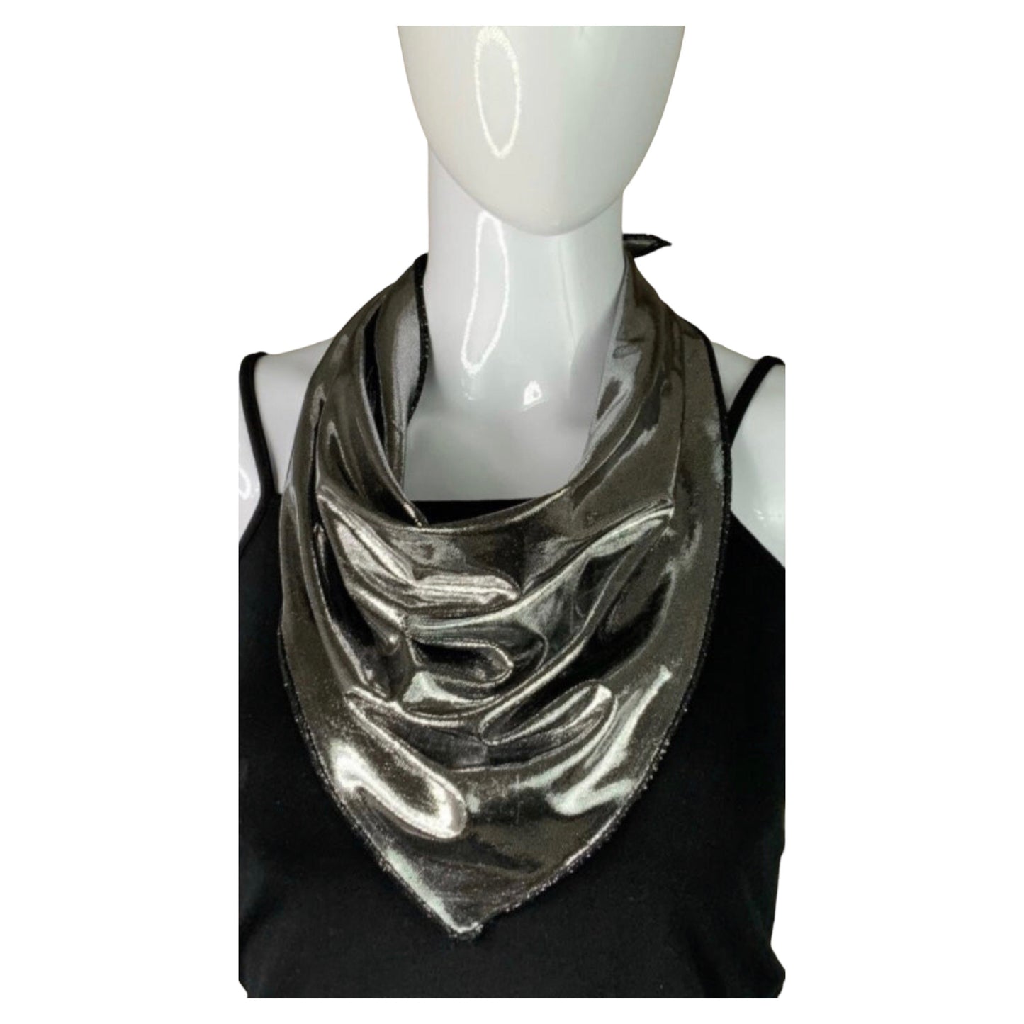 Metallic Silver Bandana Scarf