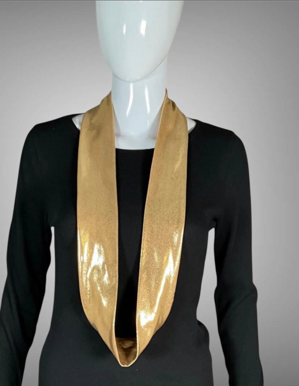 Metallic Gold Skinny Scarf