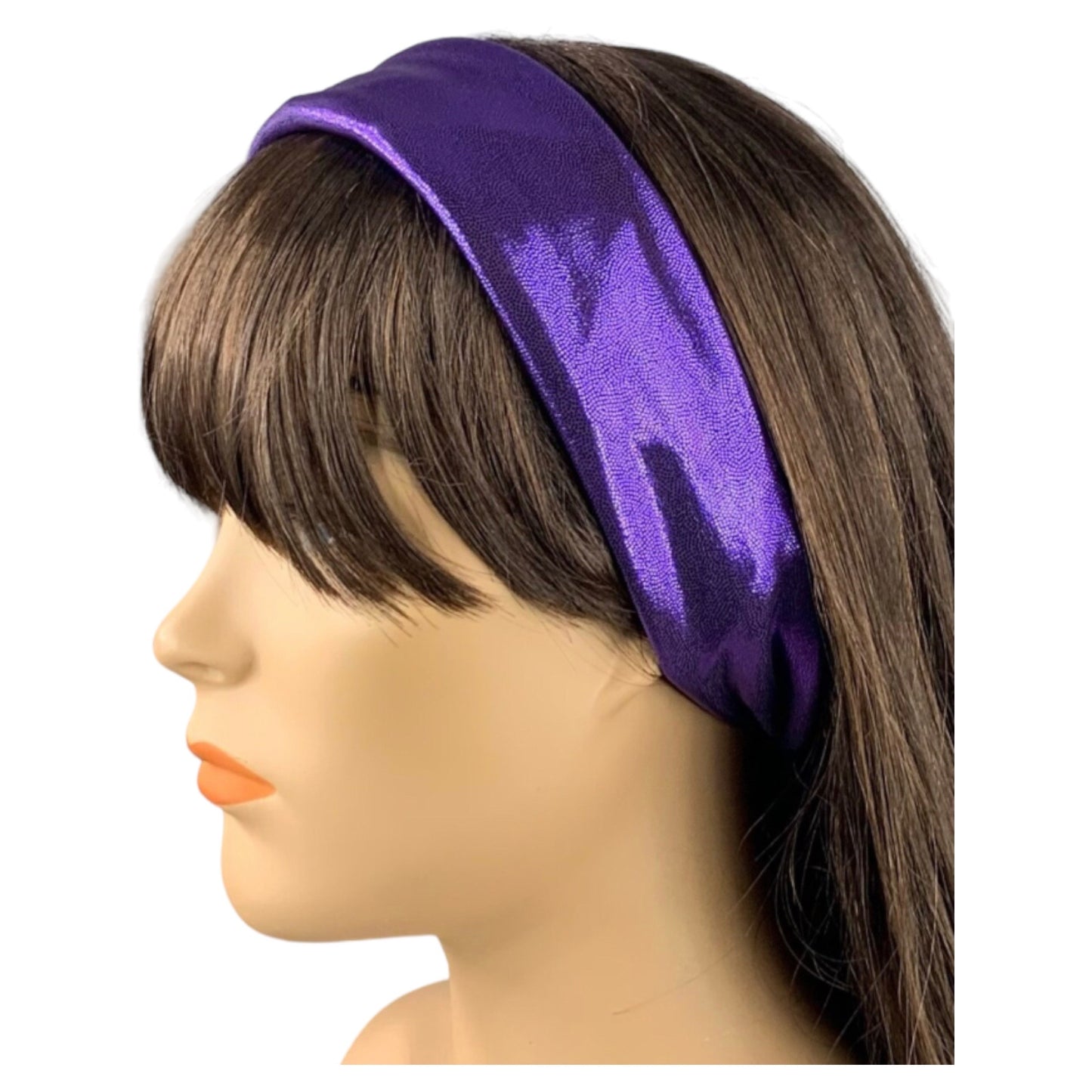 Purple Metallic Bandana Scarf