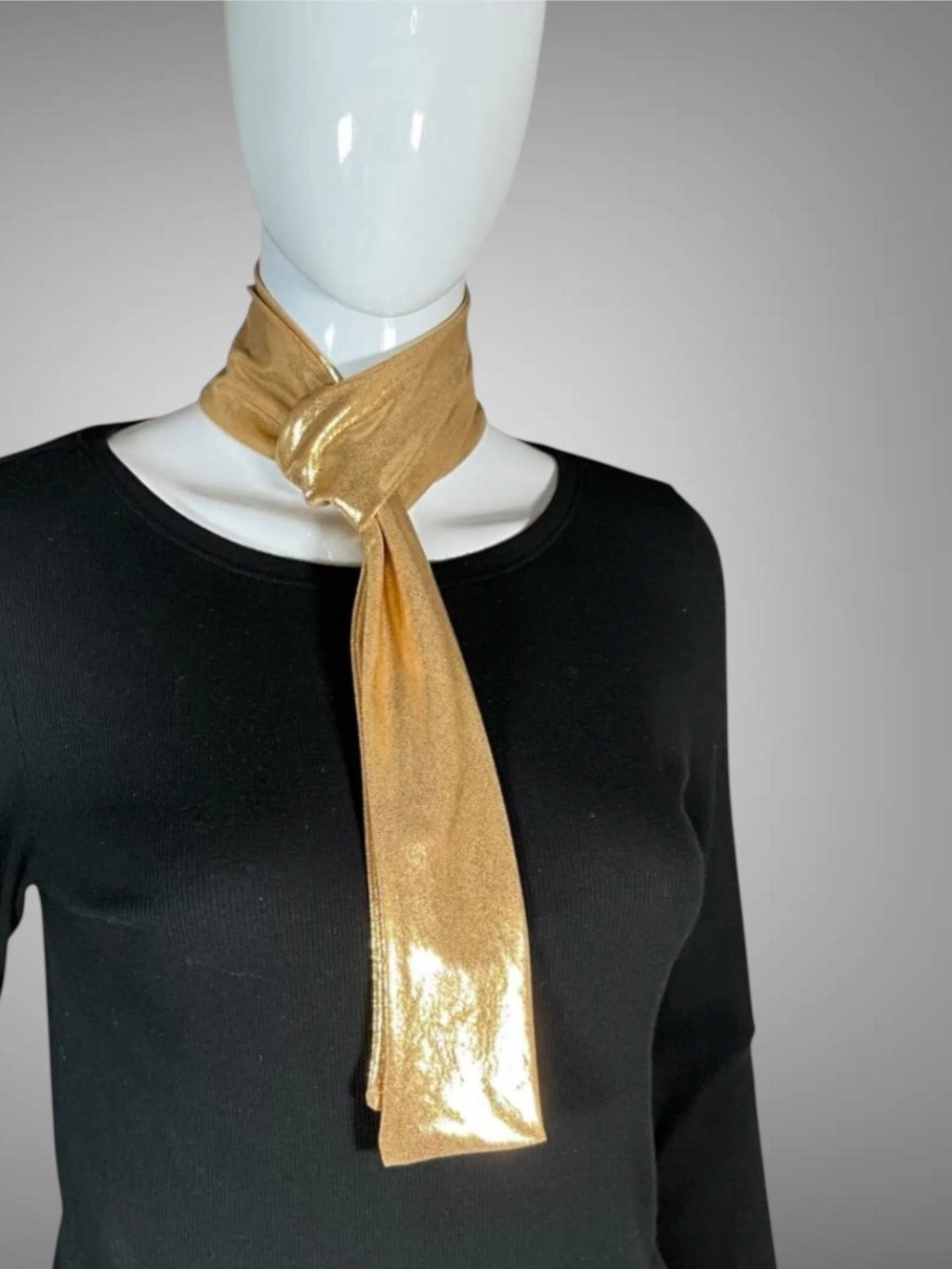 Metallic Gold Skinny Scarf