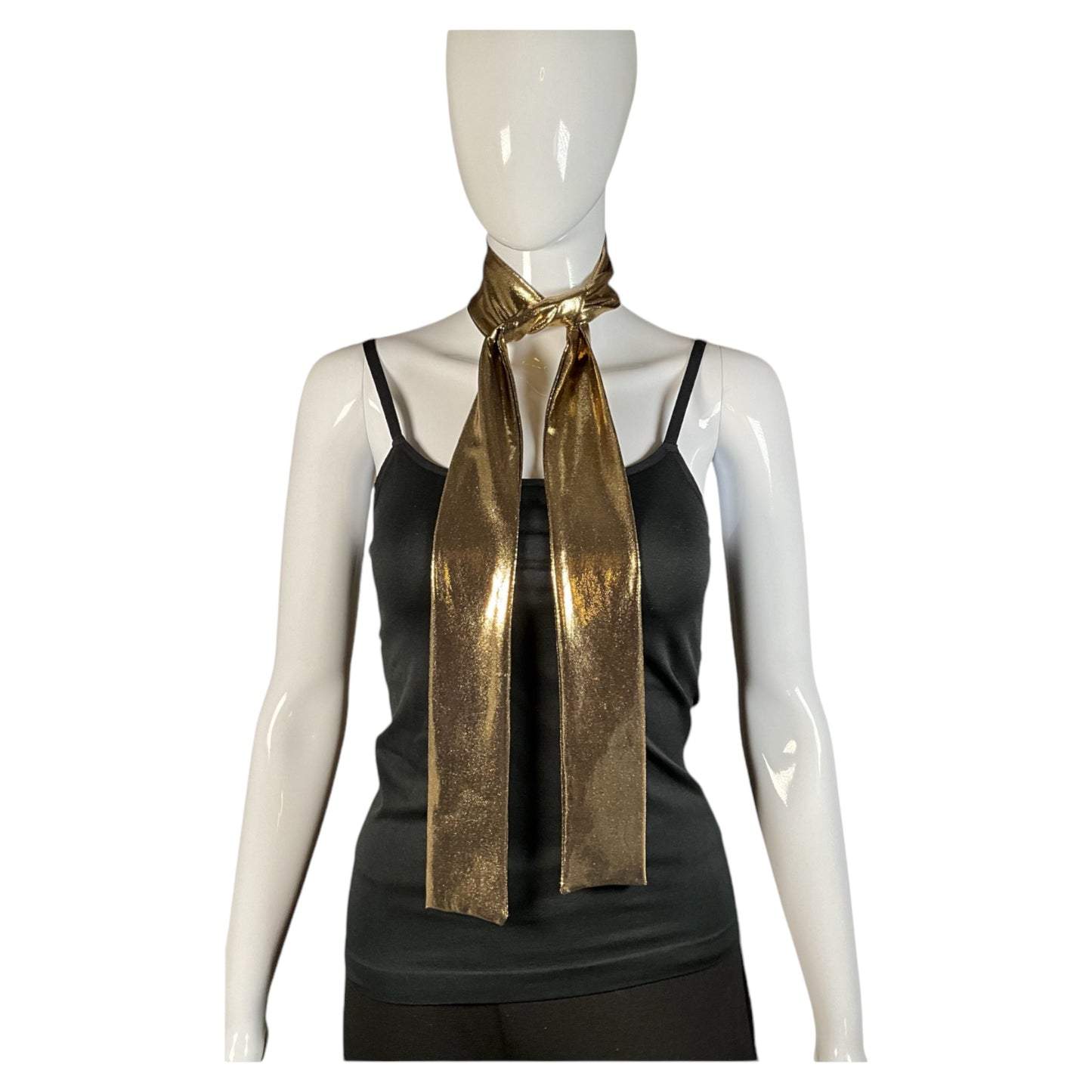 Metallic Gold Skinny Scarf