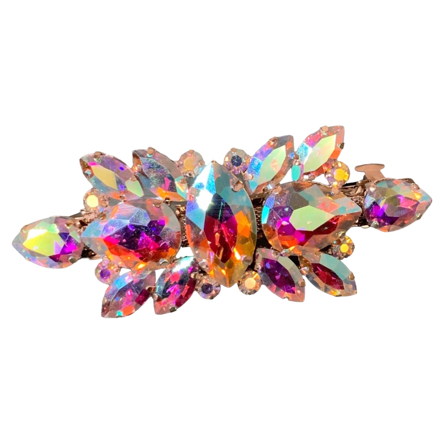 Iridescent Rhinestone Hair Barrette