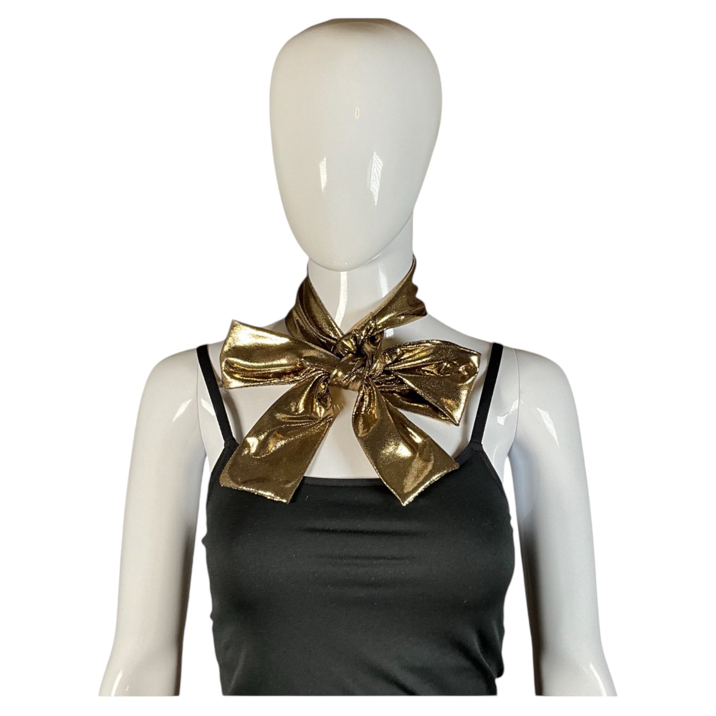 Metallic Gold Skinny Scarf