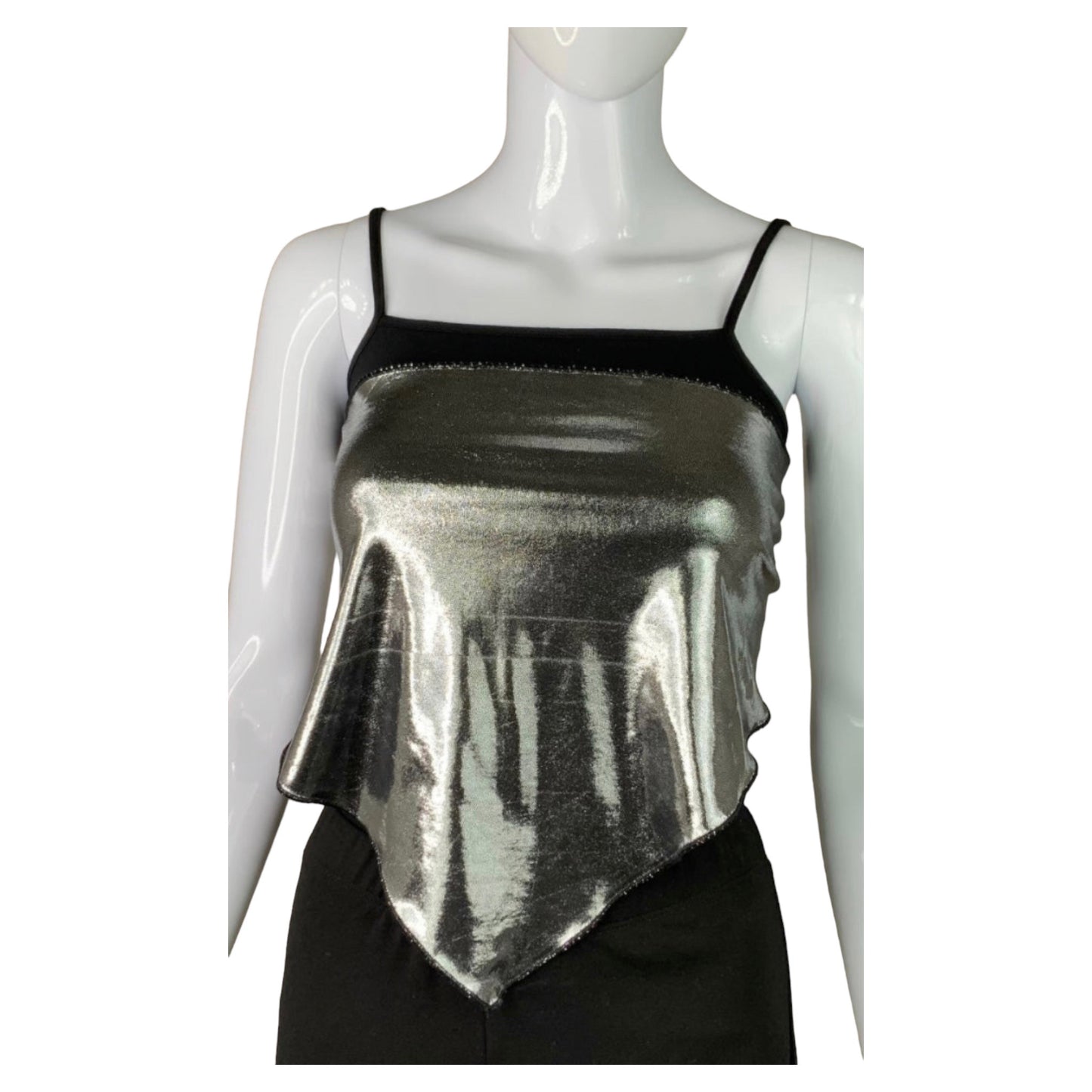 Metallic Silver Bandana Scarf