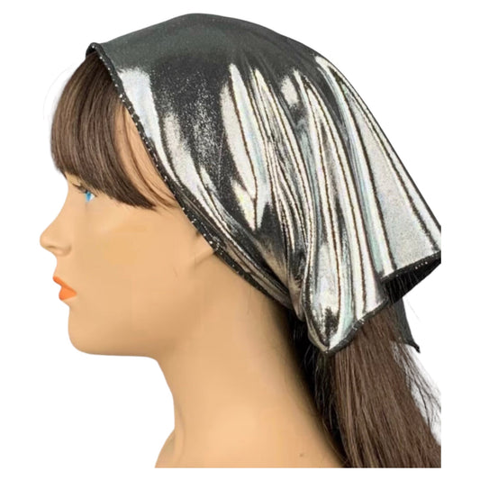Metallic Silver Bandana Scarf