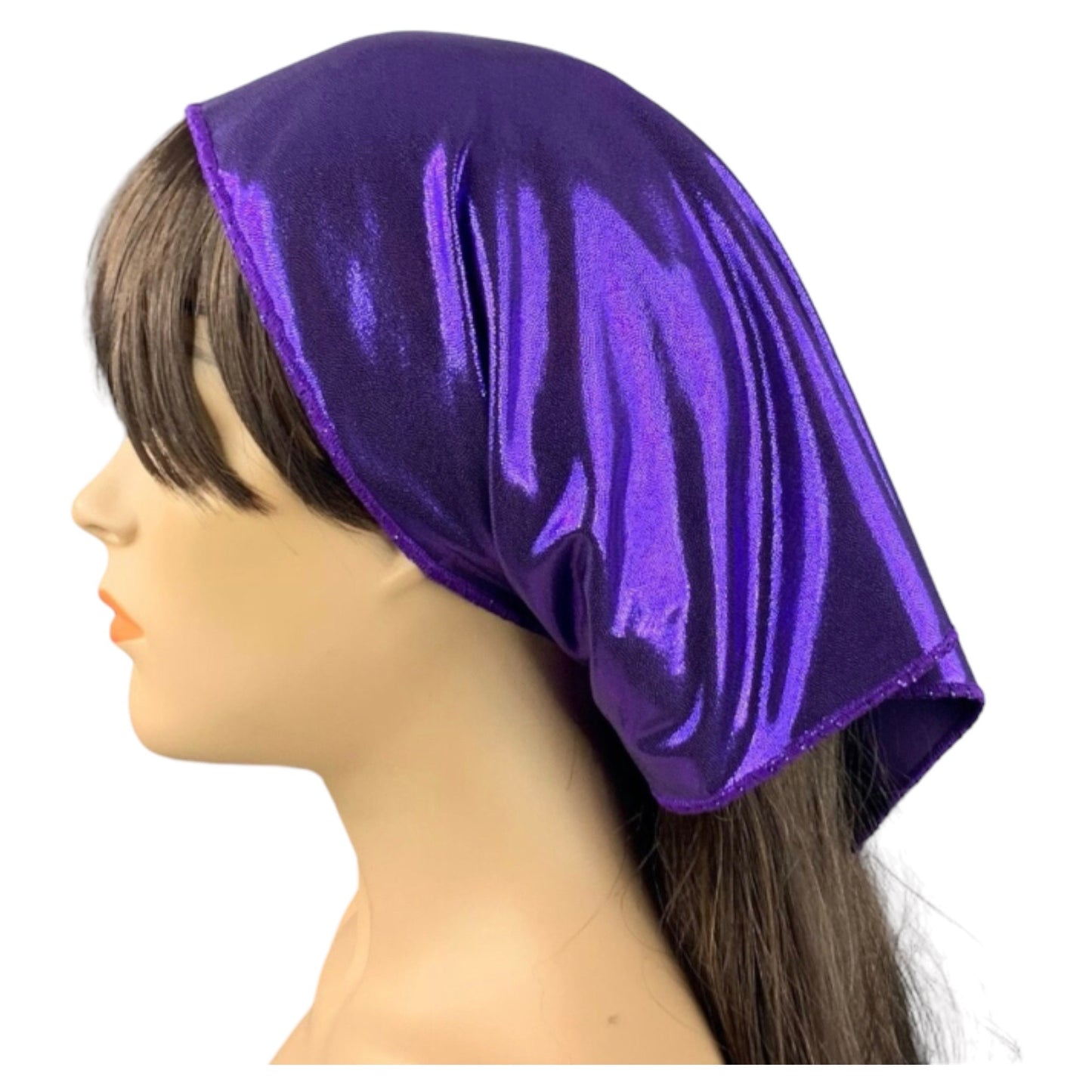 Purple Metallic Bandana Scarf
