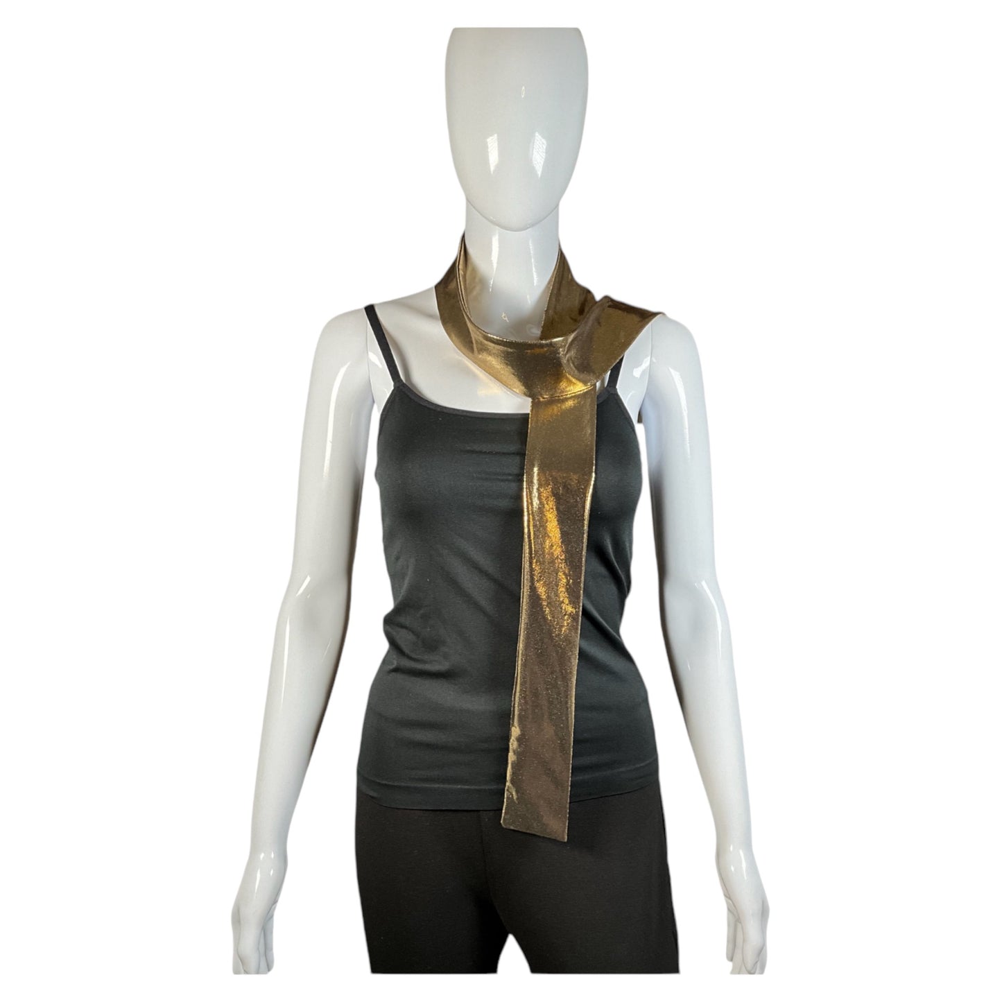 Metallic Gold Skinny Scarf