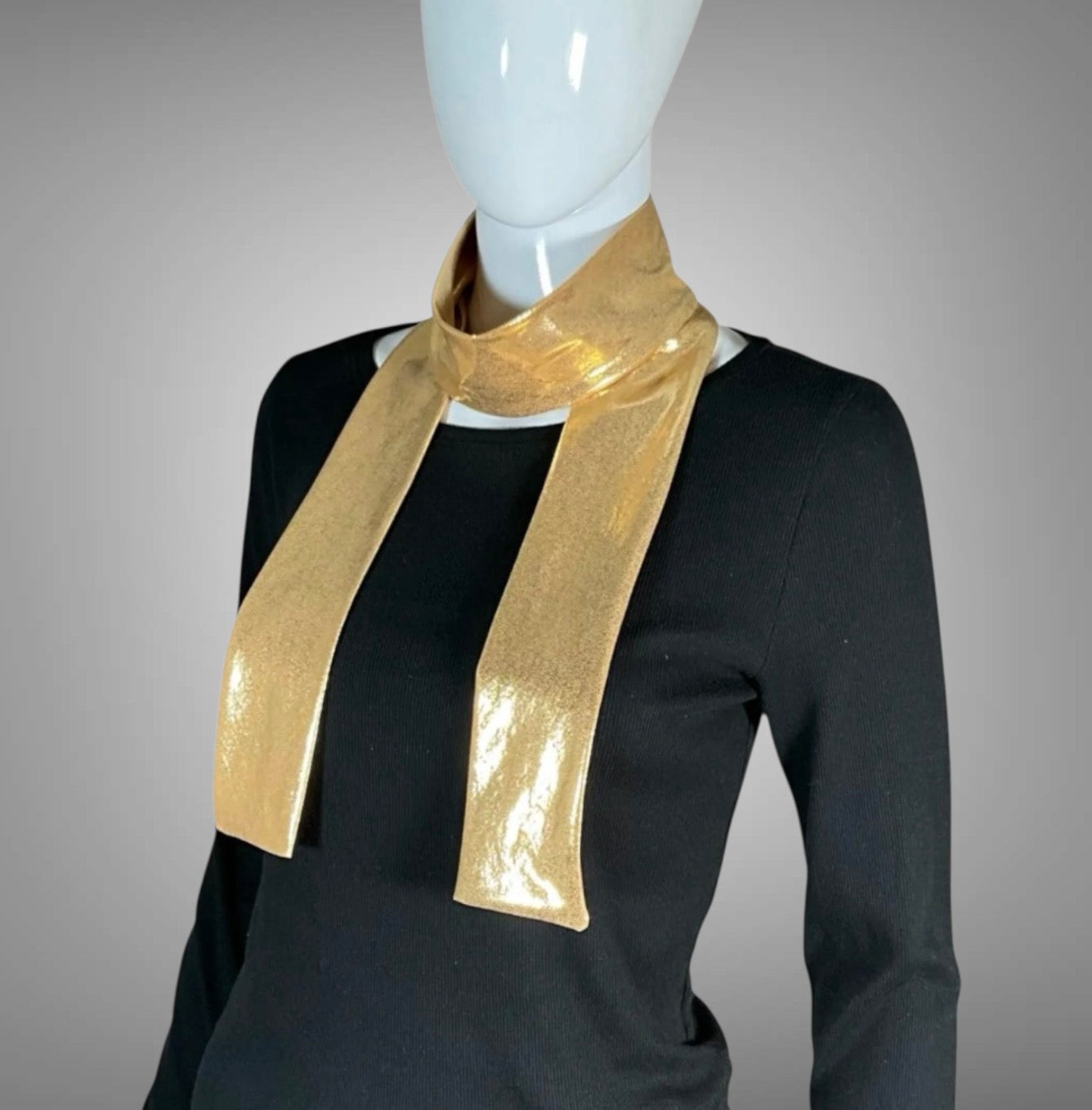 Metallic Gold Skinny Scarf