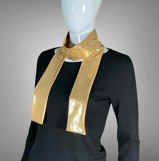 Metallic Gold Skinny Scarf