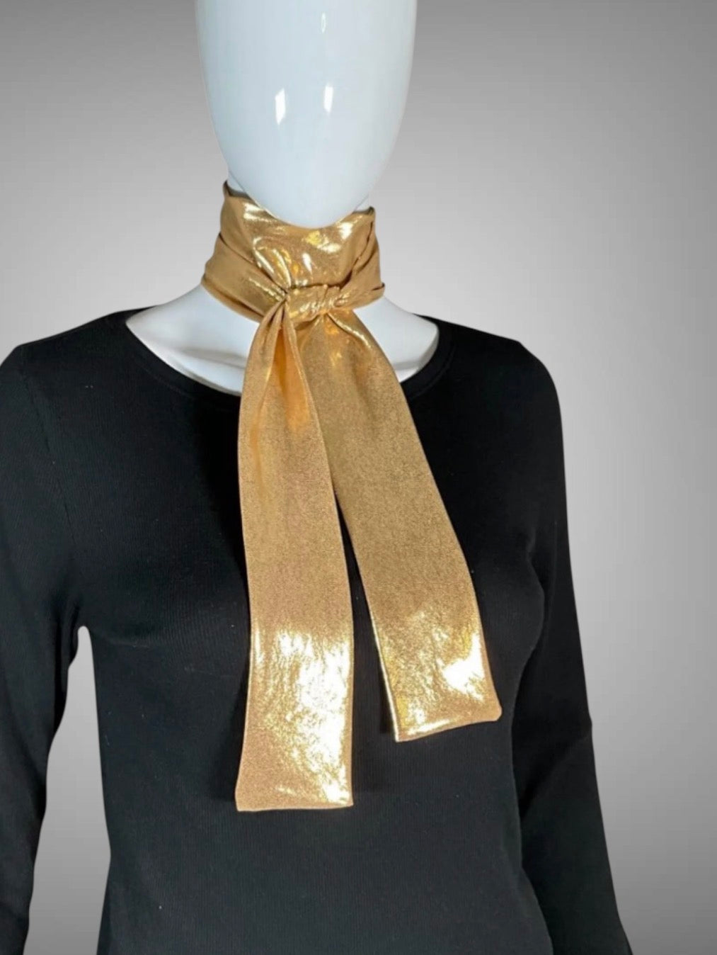 Metallic Gold Skinny Scarf