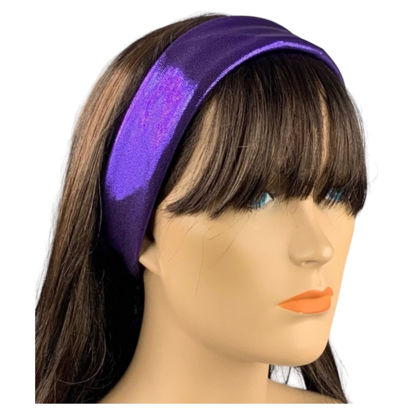 Purple Metallic Bandana Scarf