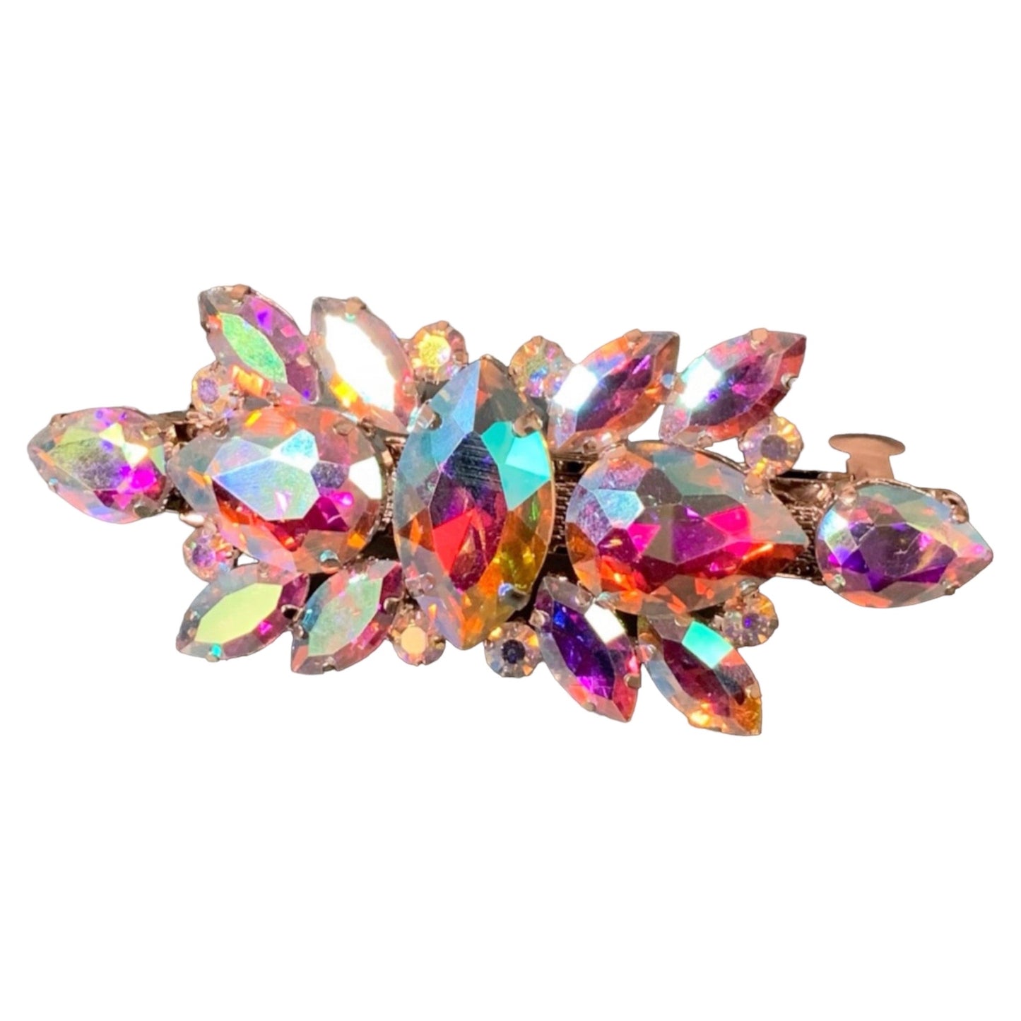 Iridescent Rhinestone Hair Barrette
