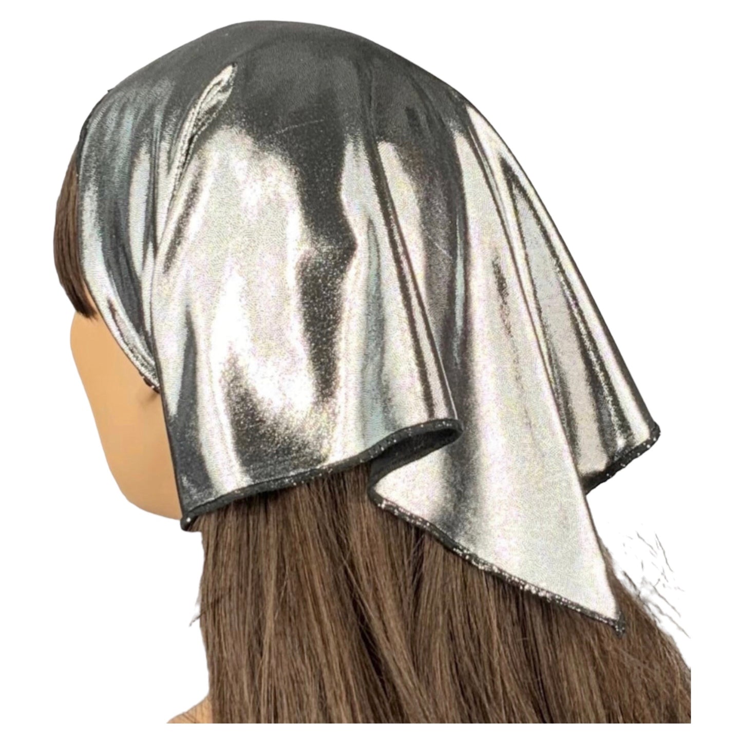 Metallic Silver Bandana Scarf