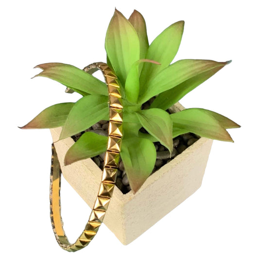 Gold Stud Trim Metal Headband