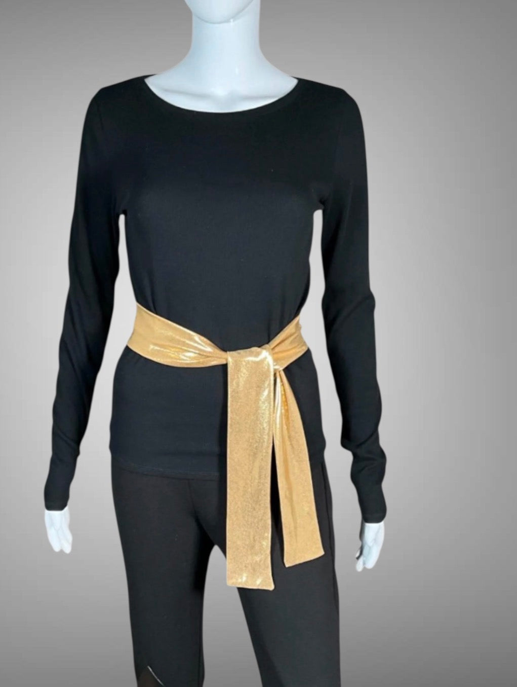 Metallic Gold Skinny Scarf