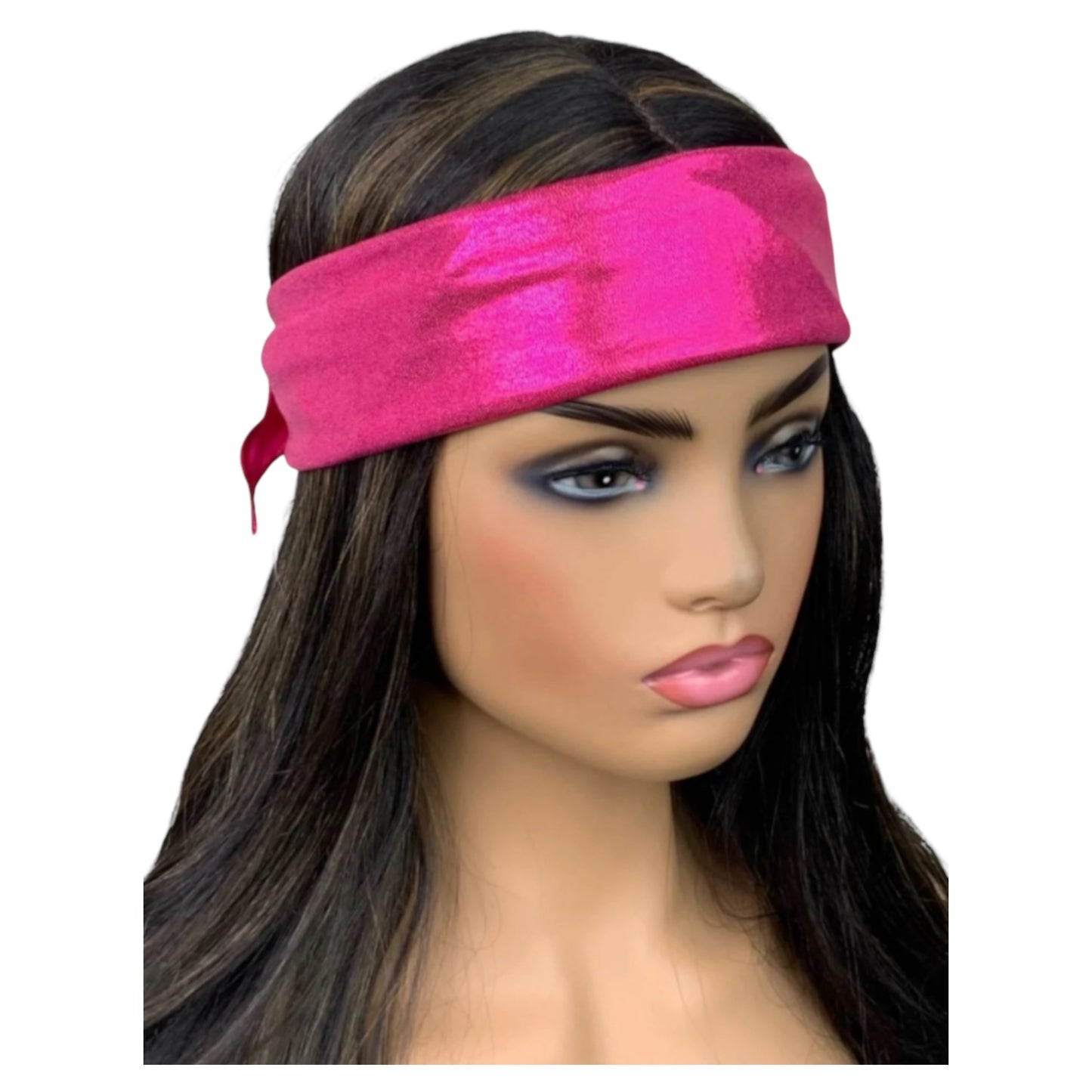 Metallic Pink Bandana Scarf
