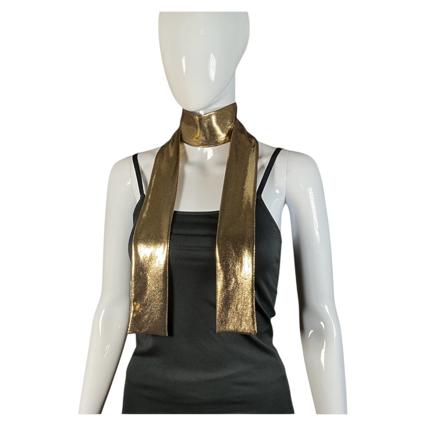 Metallic Gold Skinny Scarf