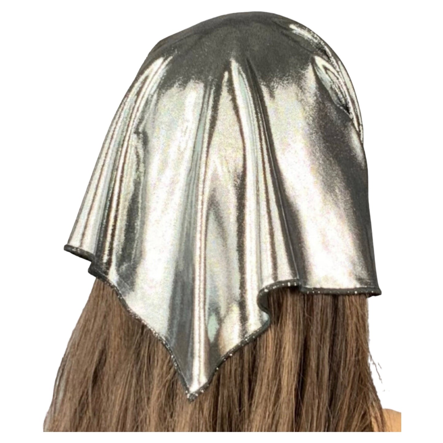 Metallic Silver Bandana Scarf