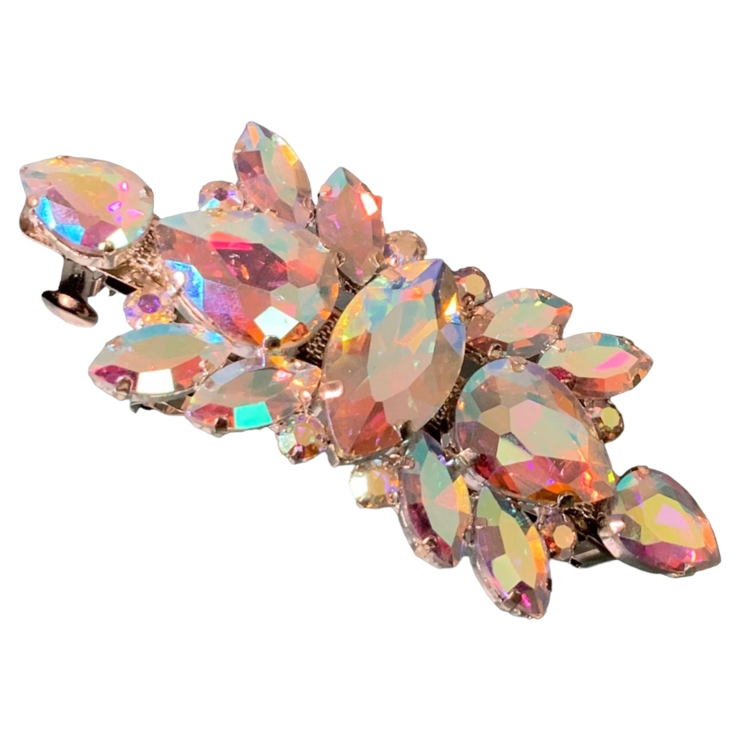 Iridescent Rhinestone Hair Barrette