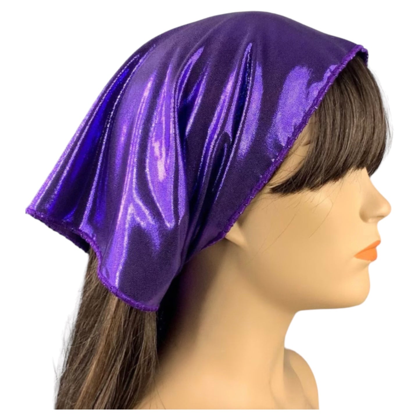 Purple Metallic Bandana Scarf