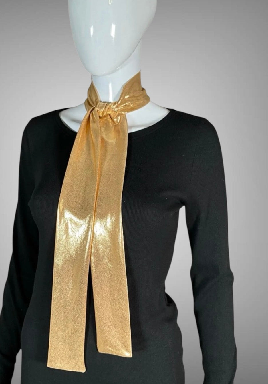 Metallic Gold Skinny Scarf