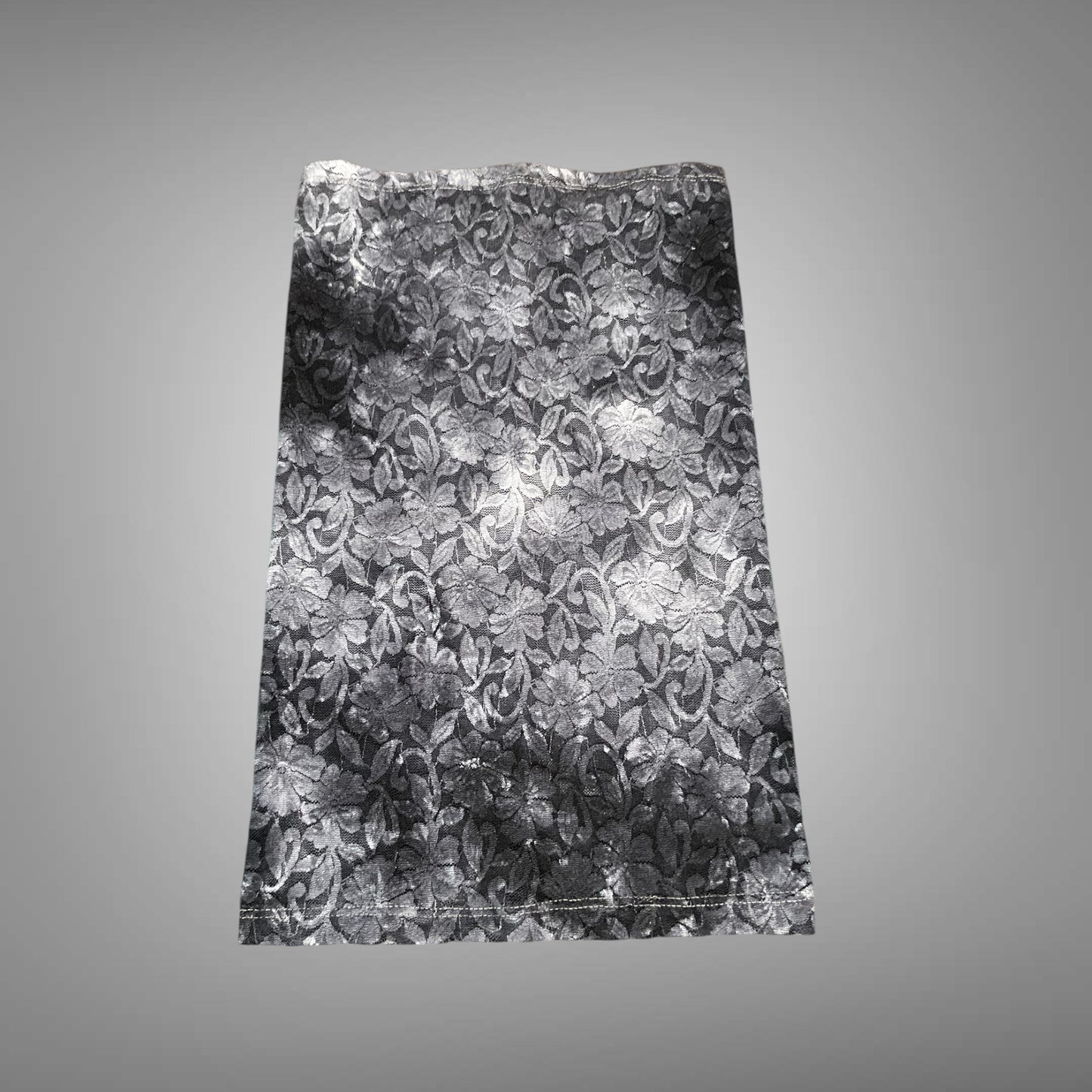Wide Scrunch Headband Sheer Gray Tie Dye Lace