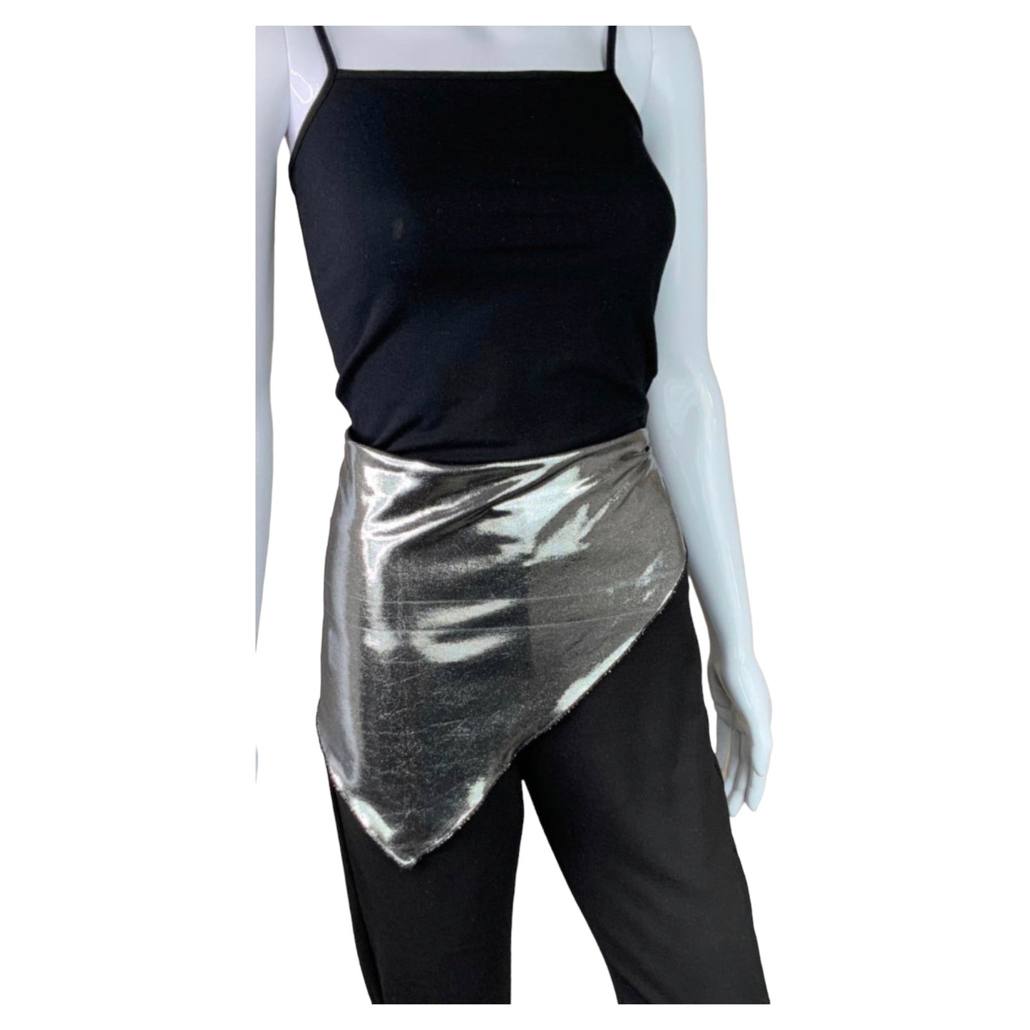 Metallic Silver Bandana Scarf