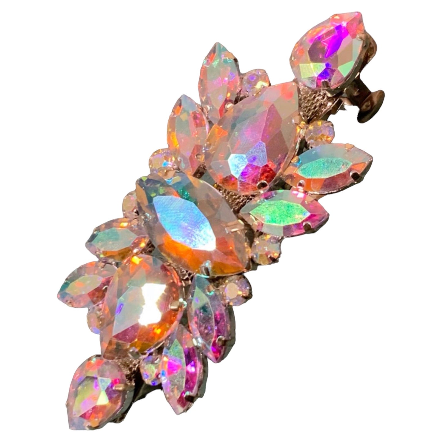 Iridescent Rhinestone Hair Barrette