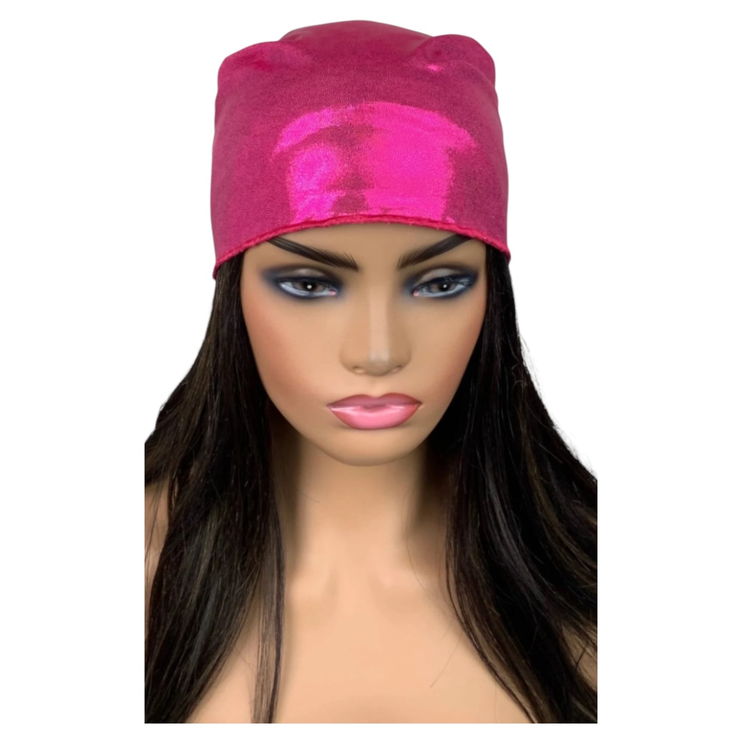 Metallic Pink Bandana Scarf