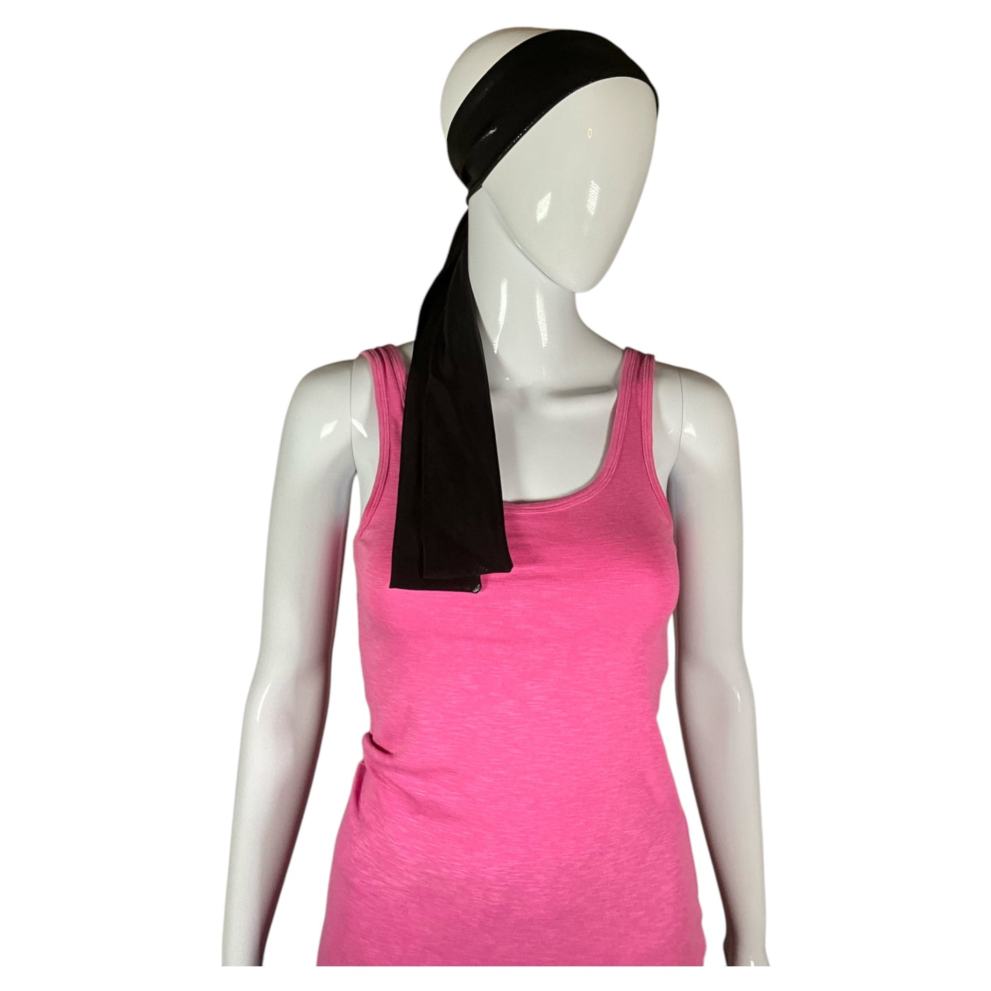 Shiny Black Skinny Scarf