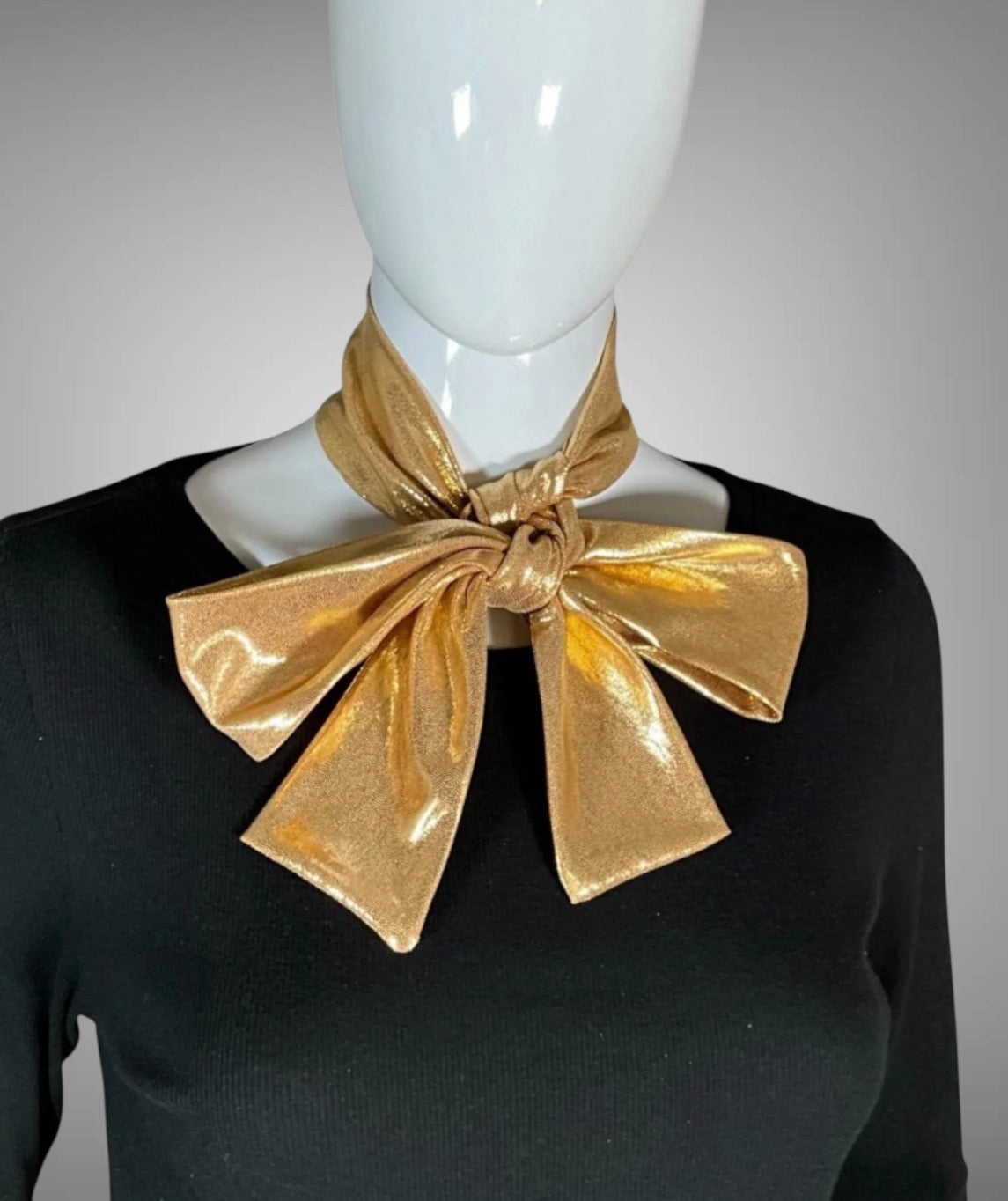 Metallic Gold Skinny Scarf
