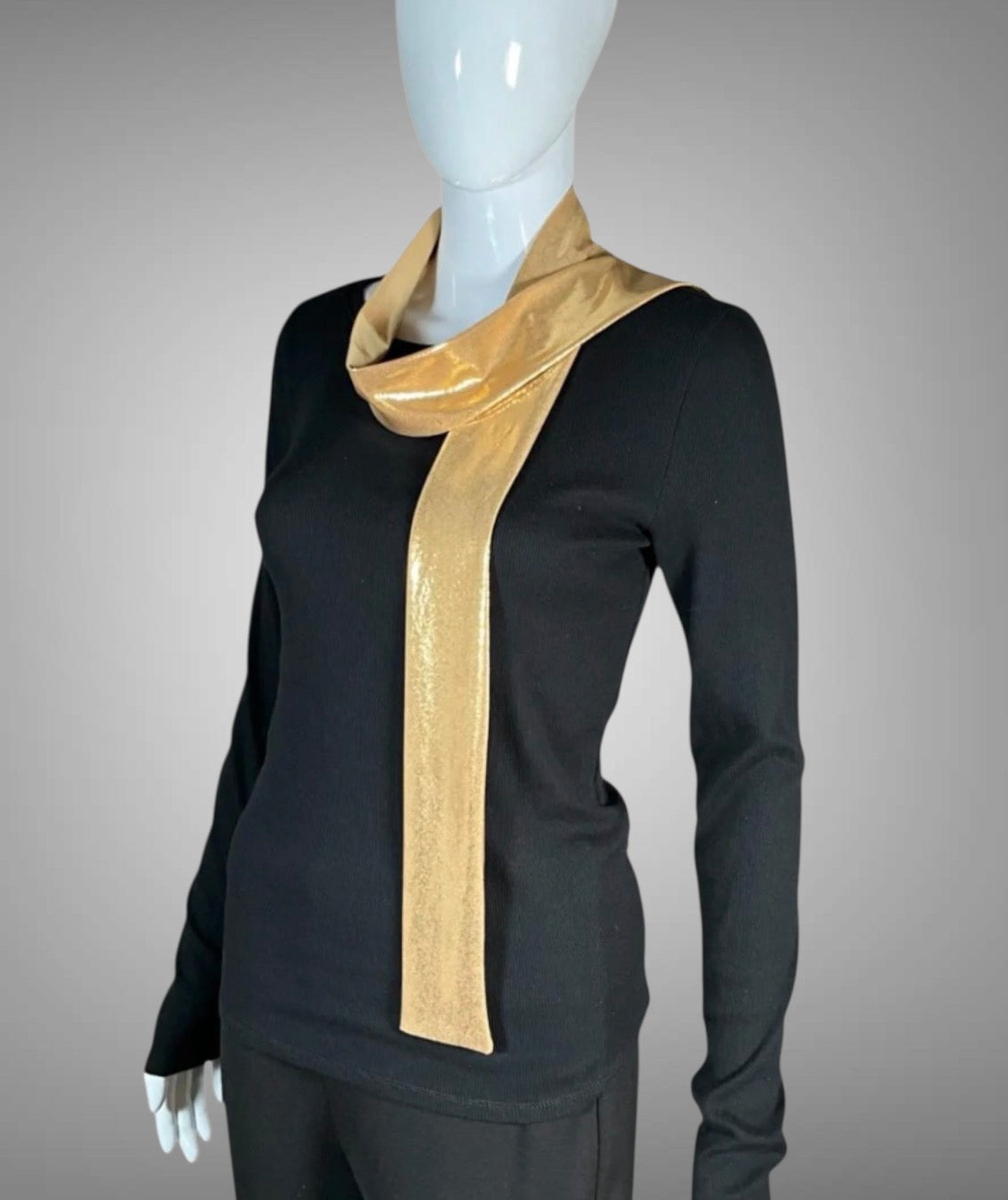 Metallic Gold Skinny Scarf