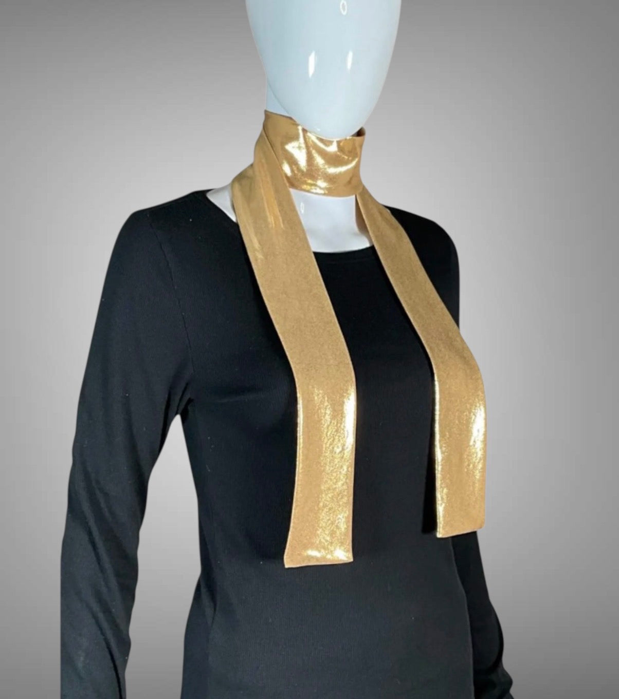 Metallic Gold Skinny Scarf