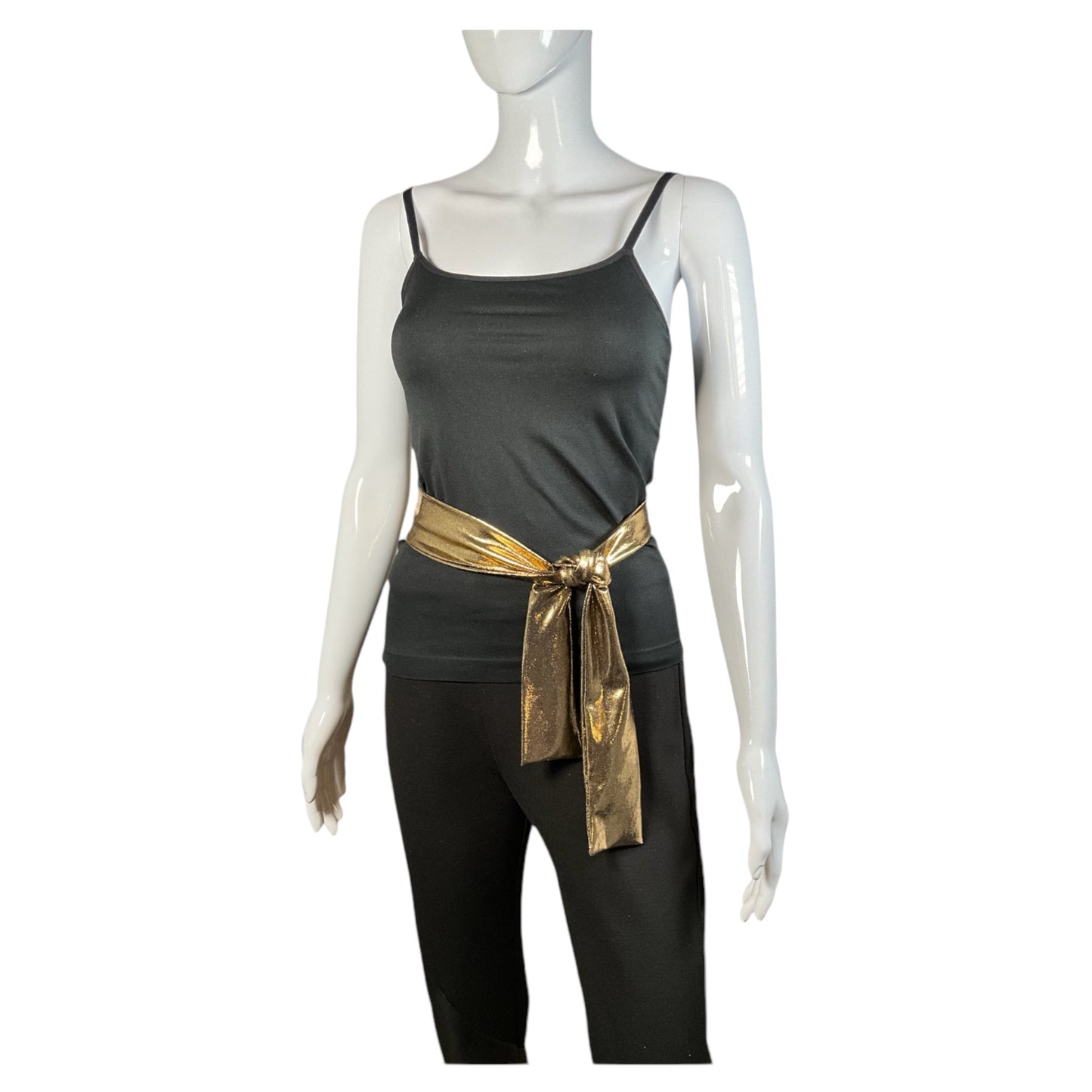 Metallic Gold Skinny Scarf