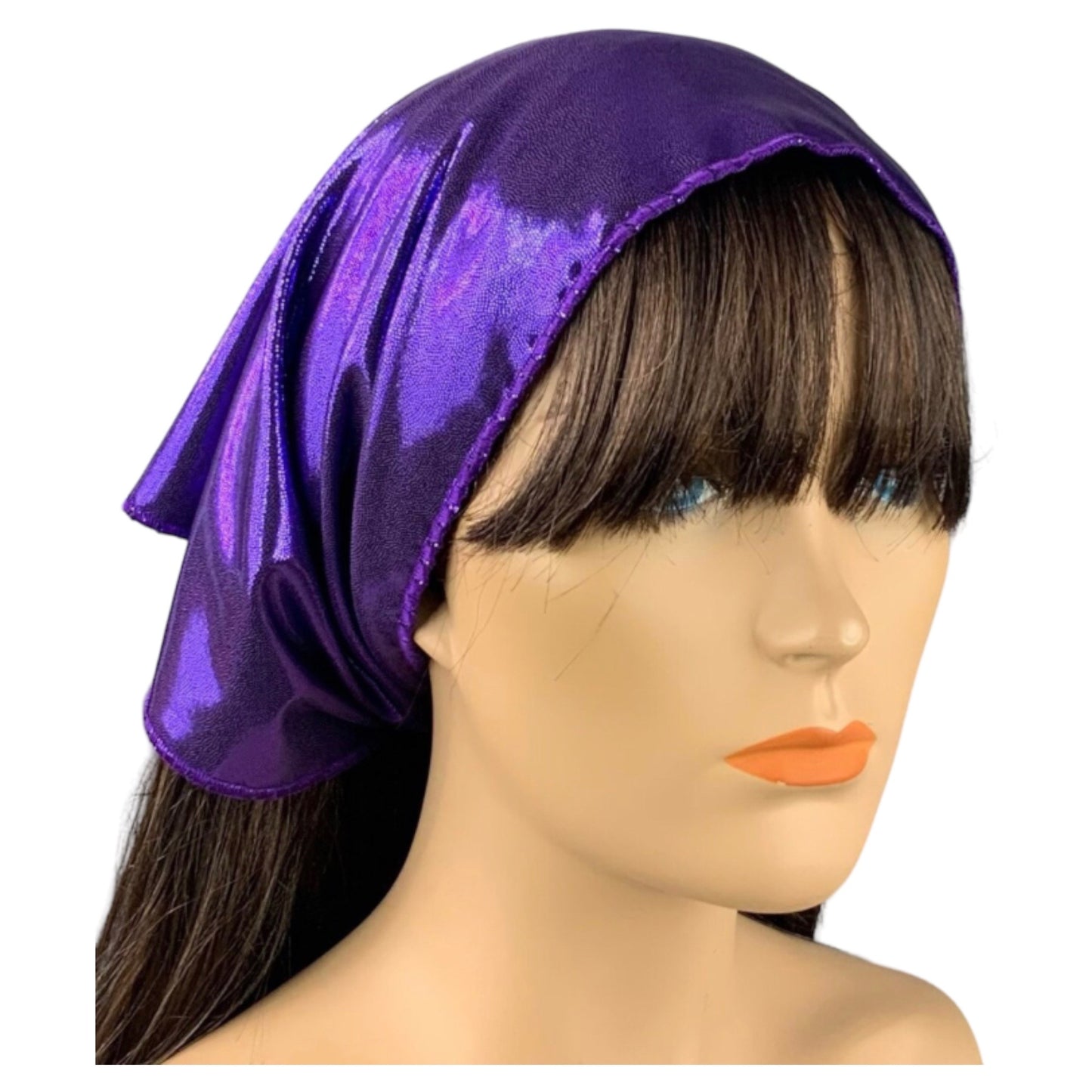 Purple Metallic Bandana Scarf