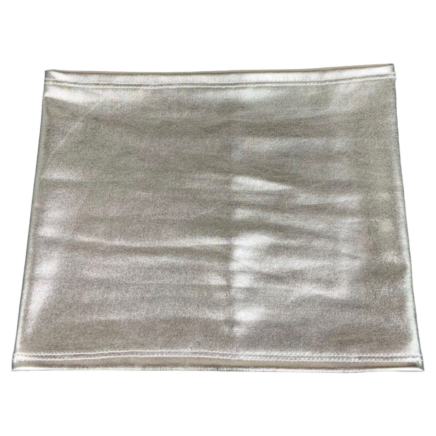 Metallic Silver Faux Leather Wide Headband