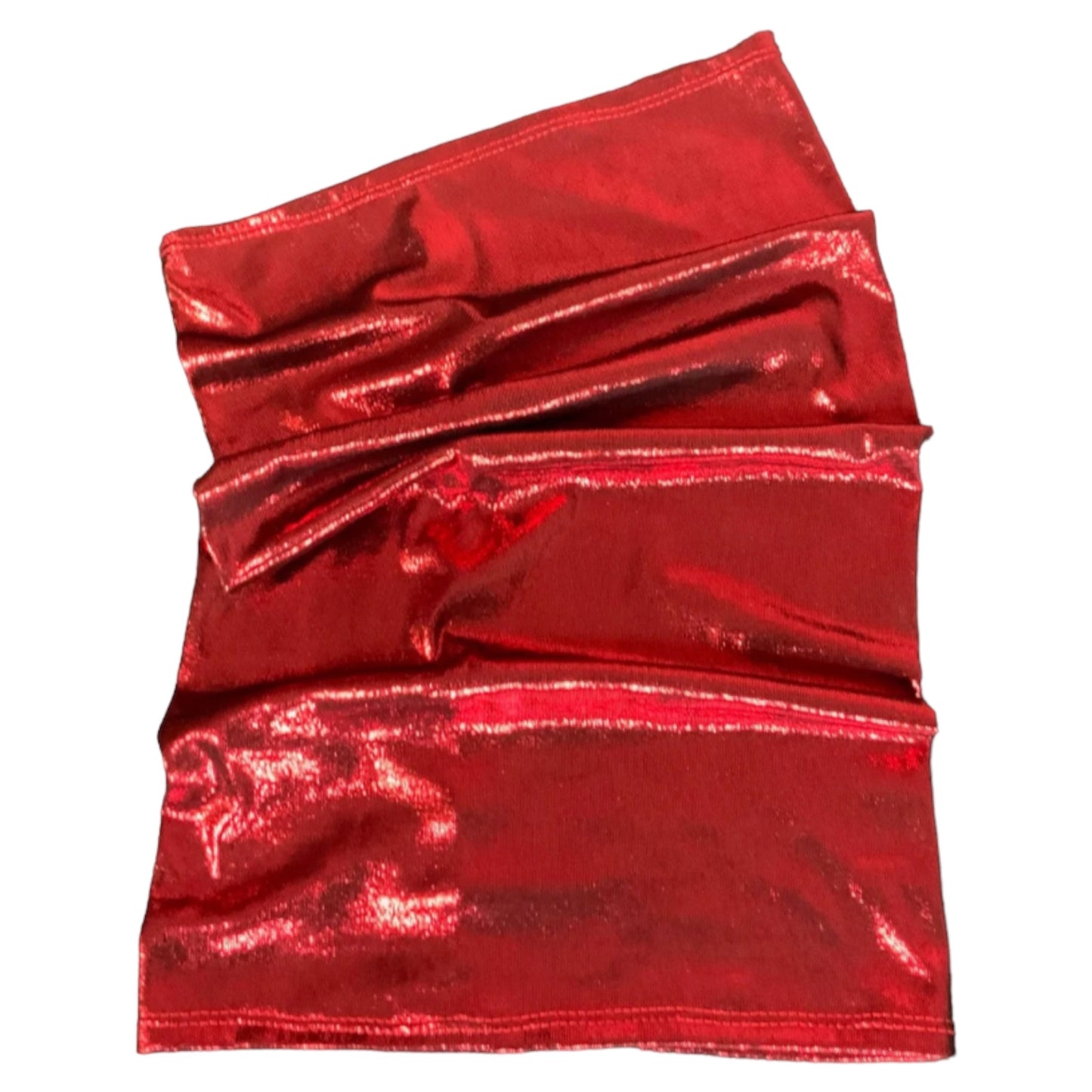 Metallic Red “Big Band” Wide Scrunch Headband