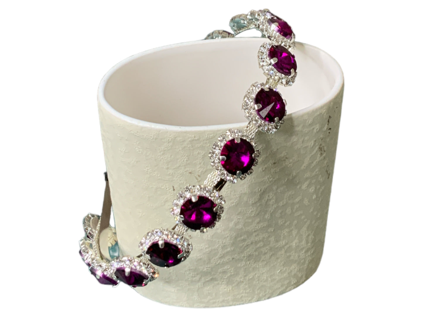 Purple and Clear Rhinestone Medallion Headband